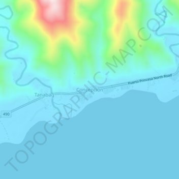 Mappa topografica Concepcion, altitudine, rilievo