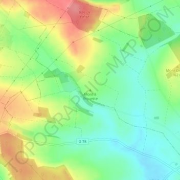 Mappa topografica Mont à Brouette, altitudine, rilievo