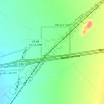 Mappa topografica Fenner, altitudine, rilievo