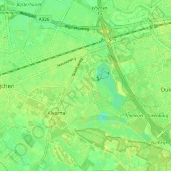 Mappa topografica Hoogbroek, altitudine, rilievo