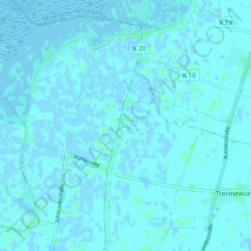Mappa topografica Trennewurtherneuendeich, altitudine, rilievo