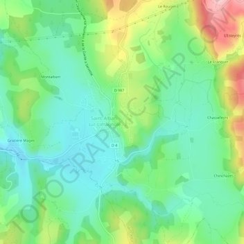Mappa topografica L'Hôpital, altitudine, rilievo