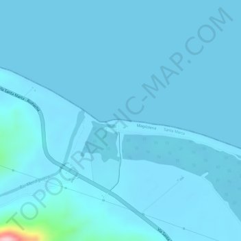 Mappa topografica Playa Mendihuaca, altitudine, rilievo