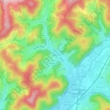 Mappa topografica Untertal, altitudine, rilievo
