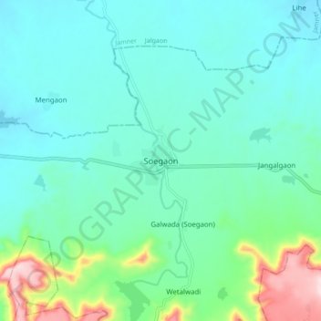 Mappa topografica Soegaon, altitudine, rilievo