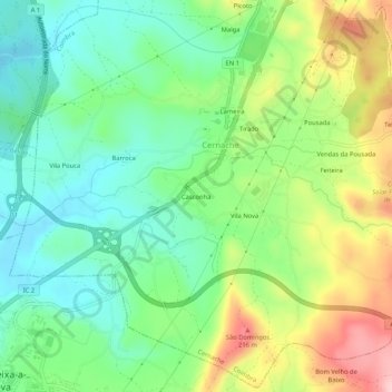 Mappa topografica Casconha, altitudine, rilievo