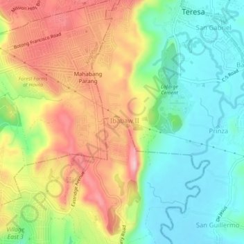 Mappa topografica Mata, altitudine, rilievo