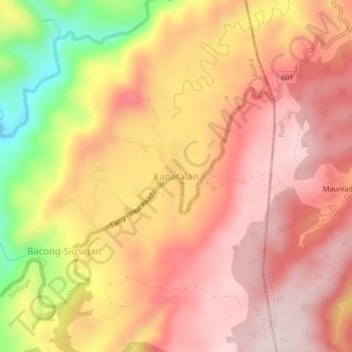 Mappa topografica Kapatalan, altitudine, rilievo