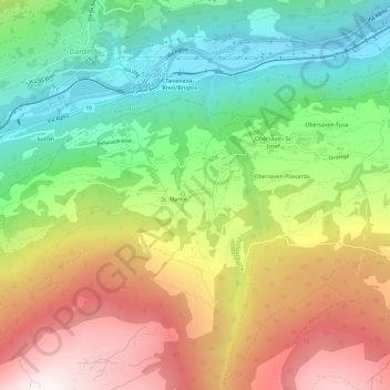 Mappa topografica Friggahüs, altitudine, rilievo