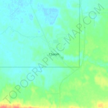 Mappa topografica Chateh, altitudine, rilievo