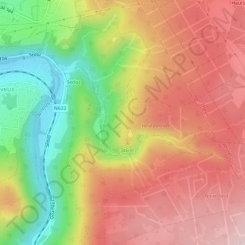 Mappa topografica Cul-du-Four, altitudine, rilievo
