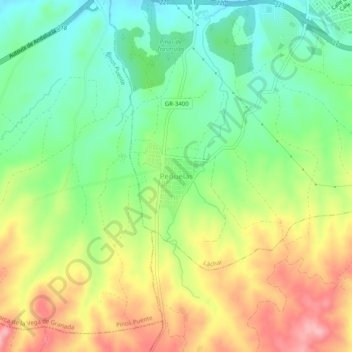 Mappa topografica Peñuelas, altitudine, rilievo