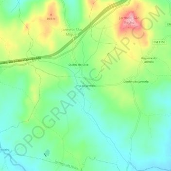 Mappa topografica Ima do Jarmelo, altitudine, rilievo