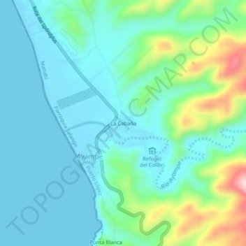 Mappa topografica La Cabaña, altitudine, rilievo