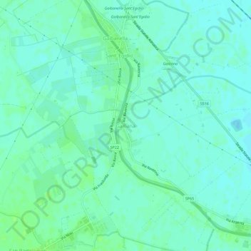 Mappa topografica Gaibana, altitudine, rilievo