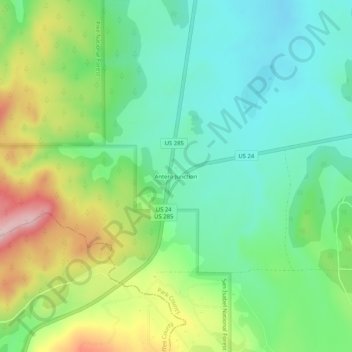 Mappa topografica Antero Junction, altitudine, rilievo