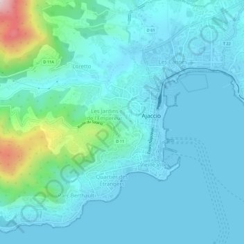 Mappa topografica Pietrina, altitudine, rilievo