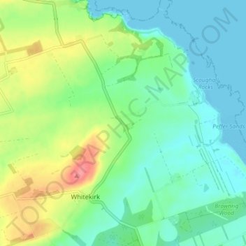 Mappa topografica New Mains, altitudine, rilievo