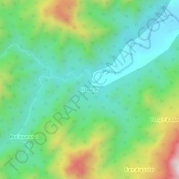 Mappa topografica Ichapur, altitudine, rilievo