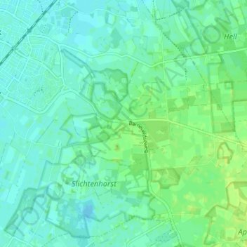 Mappa topografica Driedorp, altitudine, rilievo