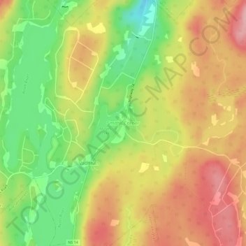 Mappa topografica Smiths Corner, altitudine, rilievo