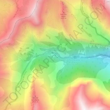 Mappa topografica Le Serre, altitudine, rilievo