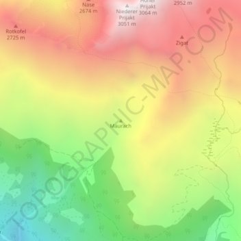 Mappa topografica Maurach, altitudine, rilievo