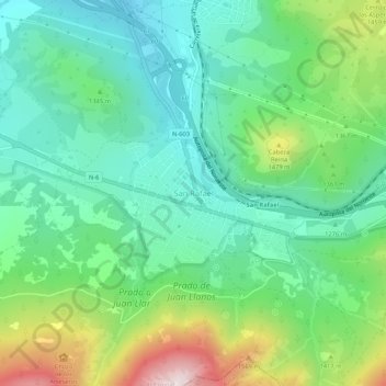 Mappa topografica San Rafael, altitudine, rilievo