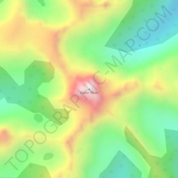 Mappa topografica Dunn Peak, altitudine, rilievo