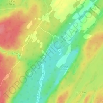 Mappa topografica Lac Chaud, altitudine, rilievo