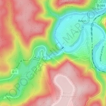 Mappa topografica Saint-Nicolas, altitudine, rilievo