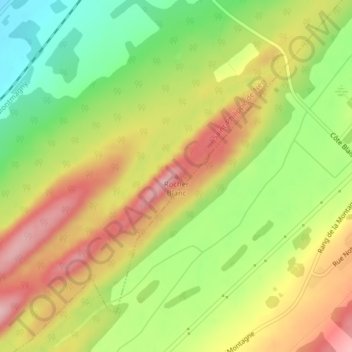 Mappa topografica Rocher Blanc, altitudine, rilievo