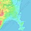 Mappa topografica Antibes, altitudine, rilievo