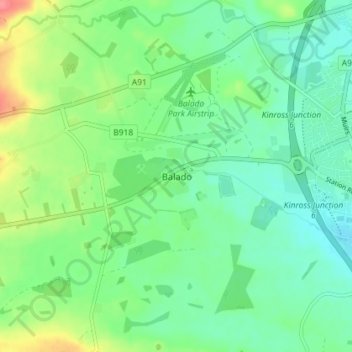 Mappa topografica Balado, altitudine, rilievo