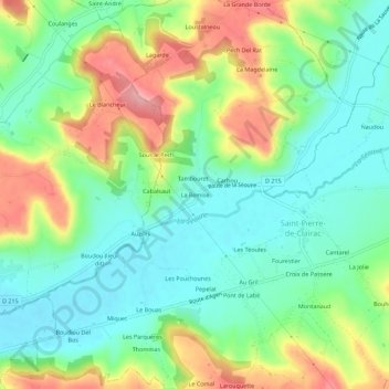 Mappa topografica La Remise, altitudine, rilievo