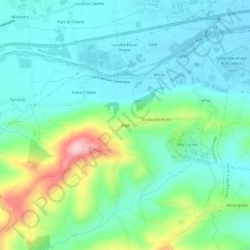 Mappa topografica Vagli, altitudine, rilievo
