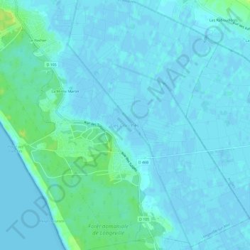 Mappa topografica Les Conches, altitudine, rilievo