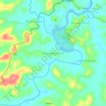 Mappa topografica Vidyaranyapura, altitudine, rilievo