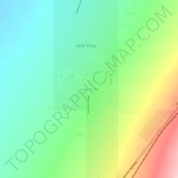 Mappa topografica Valle Vista, altitudine, rilievo
