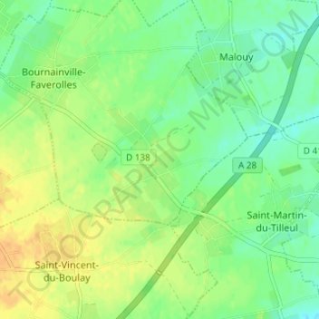 Mappa topografica Les Mares Pulantes, altitudine, rilievo