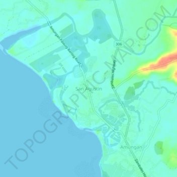 Mappa topografica San Agustin, altitudine, rilievo