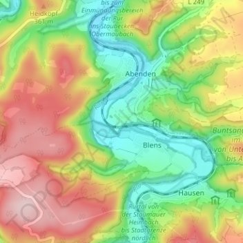 Mappa topografica Lübbenau, altitudine, rilievo