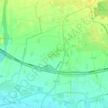 Mappa topografica Fara Olivana, altitudine, rilievo