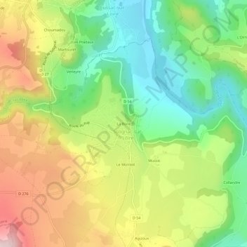 Mappa topografica La Borie, altitudine, rilievo