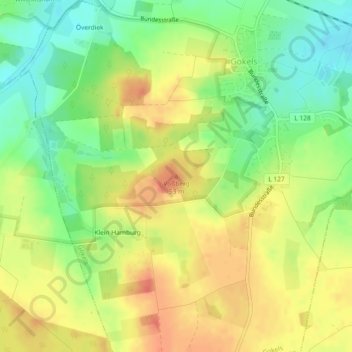 Mappa topografica Voßberg, altitudine, rilievo