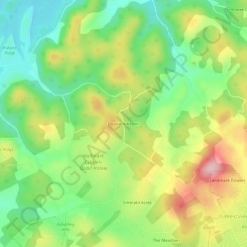 Mappa topografica Depew Addition, altitudine, rilievo
