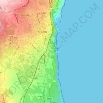 Mappa topografica Santa Caterina, altitudine, rilievo