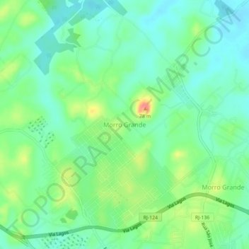 Mappa topografica Morro Grande, altitudine, rilievo