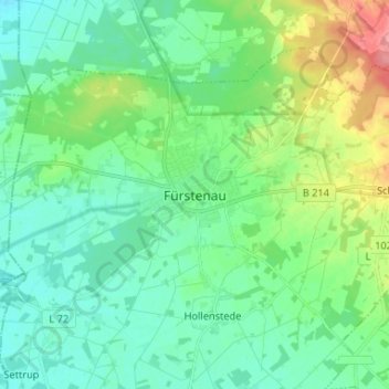 Mappa topografica Fürstenau, altitudine, rilievo