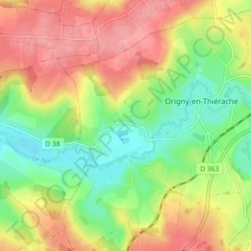 Mappa topografica Les Routières, altitudine, rilievo